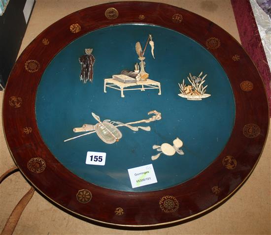 Japanese overlaid lacquer dish, restored
